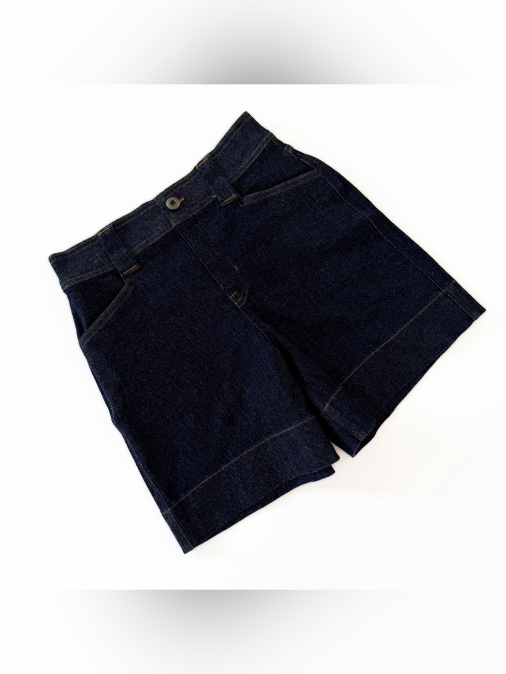 Spanx Shorts Womens XS Stretch Twill Dark Indigo 6”